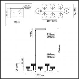 Odeon light 5032/48LA L-VISION ODL24 447 античн.бронза/металл/акрил Люстра LED 48W 4000K 3125лм FIVRE  - 2 купить